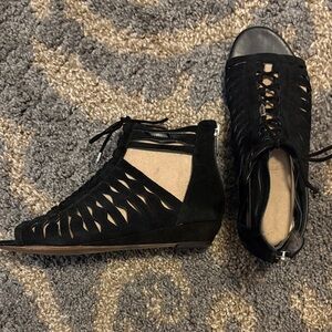Sam Edelman Black suede Lace-Up Sandals
